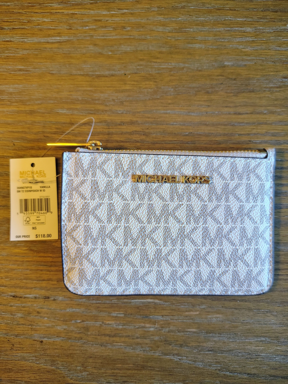 NWT Michael Kors Jet Set Travel Small Coin Pouch ID Wallet Vanilla